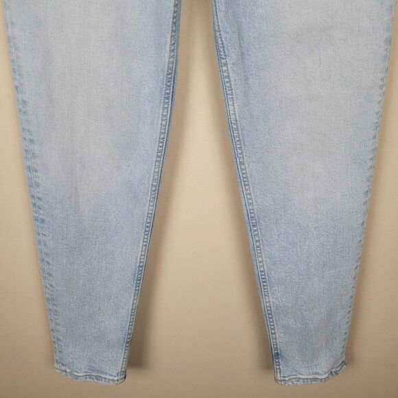 Levi's Mom Jean Jeweled Rhinestone High Waist Light Wash Blue Crop Jeans Sz 24 - Picture 5 of 15